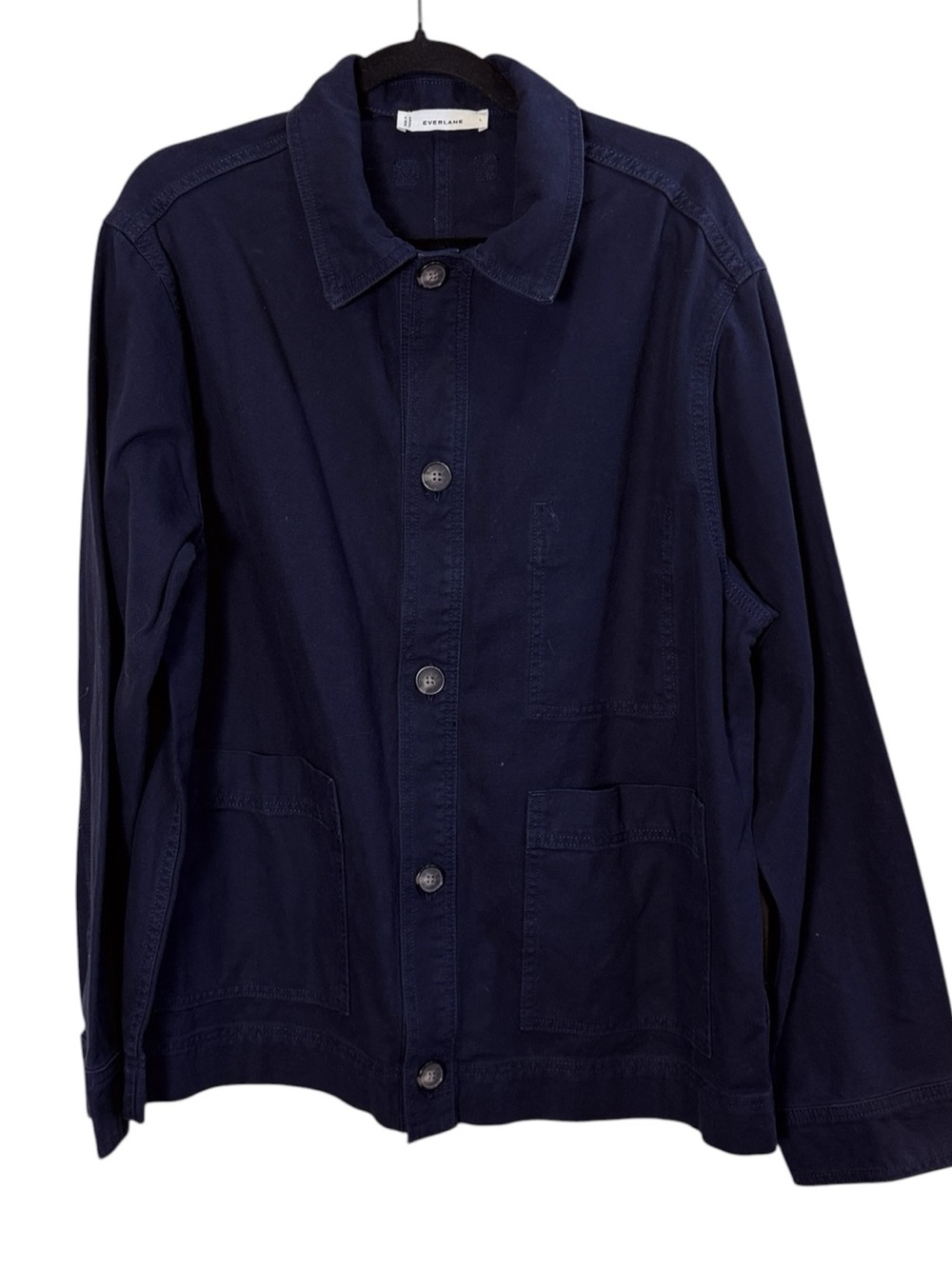 Everlane Men's Organic Cotton Navy Minimalist Utility Jacket sz L